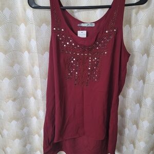 Maurices Burgundy Sequin Tank Top
